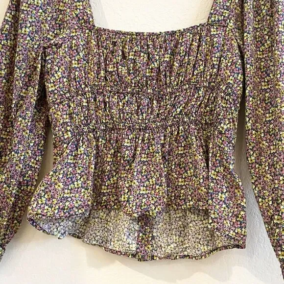 J. Crew Cinched-waist 100% Organic Cotton Top In Liberty Busy Izzy Fabric Size 8 - Picture 10 of 12